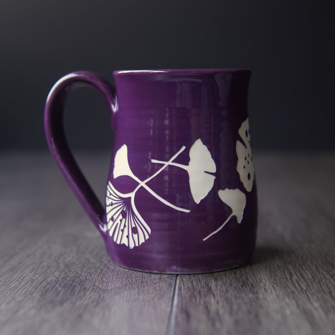 Ginkgo Leaf Mug - Hearth Collection Handmade Pottery