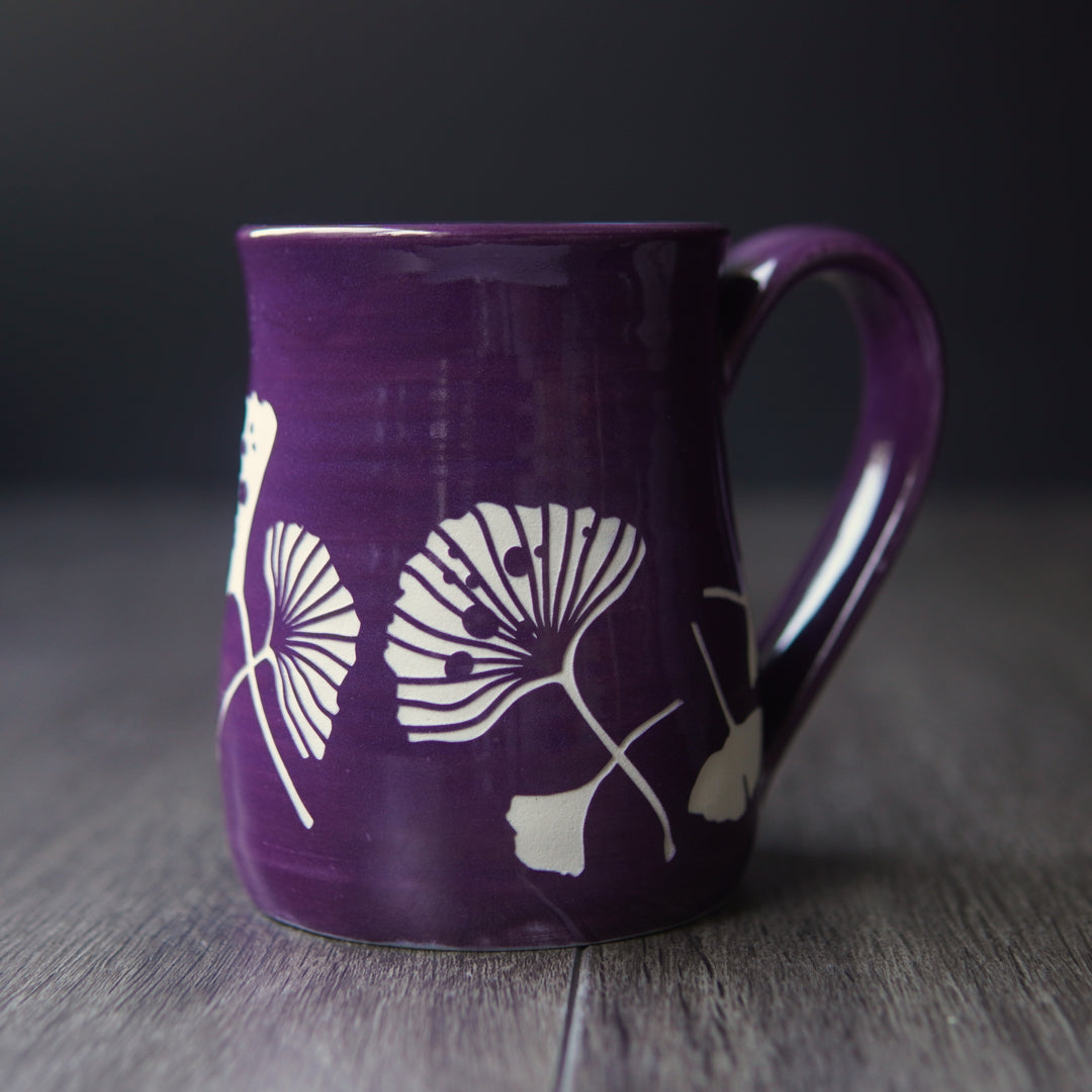 Ginkgo Leaf Mug - Hearth Collection Handmade Pottery