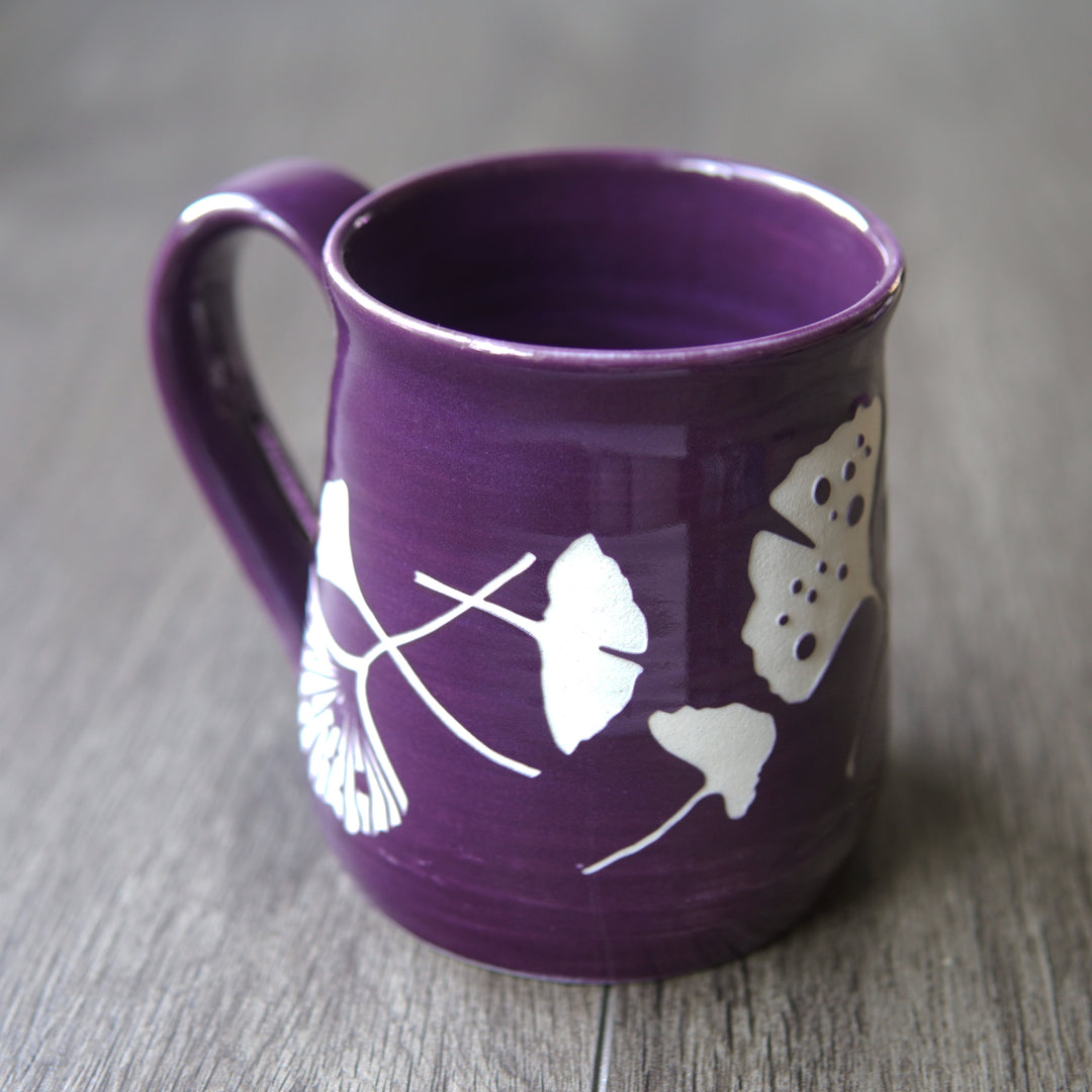 Ginkgo Leaf Mug - Hearth Collection Handmade Pottery