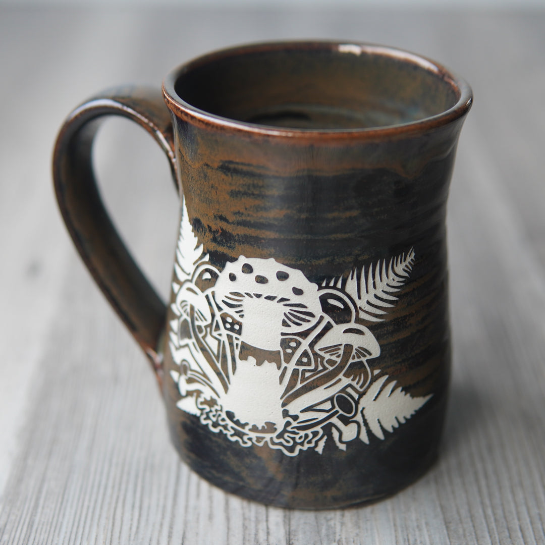 Mushroom + Ferns Mug - Hearth Collection Handmade Pottery