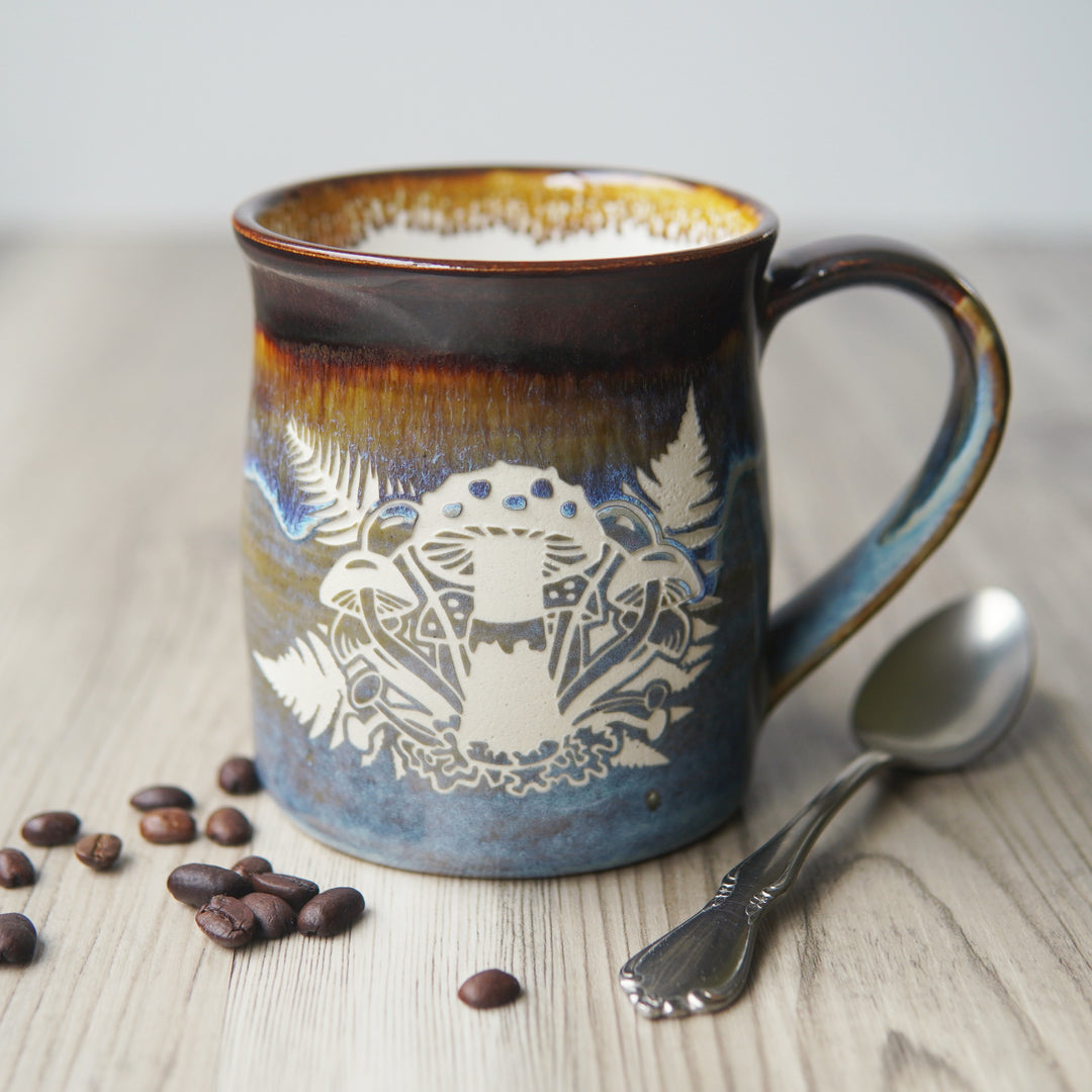 Mushroom + Ferns Mug - Hearth Collection Handmade Pottery