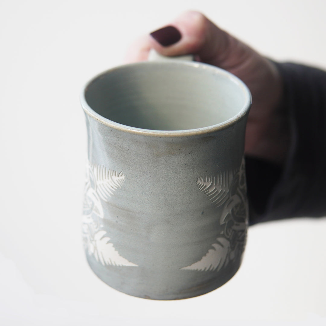 Mushroom + Ferns Mug - Hearth Collection Handmade Pottery