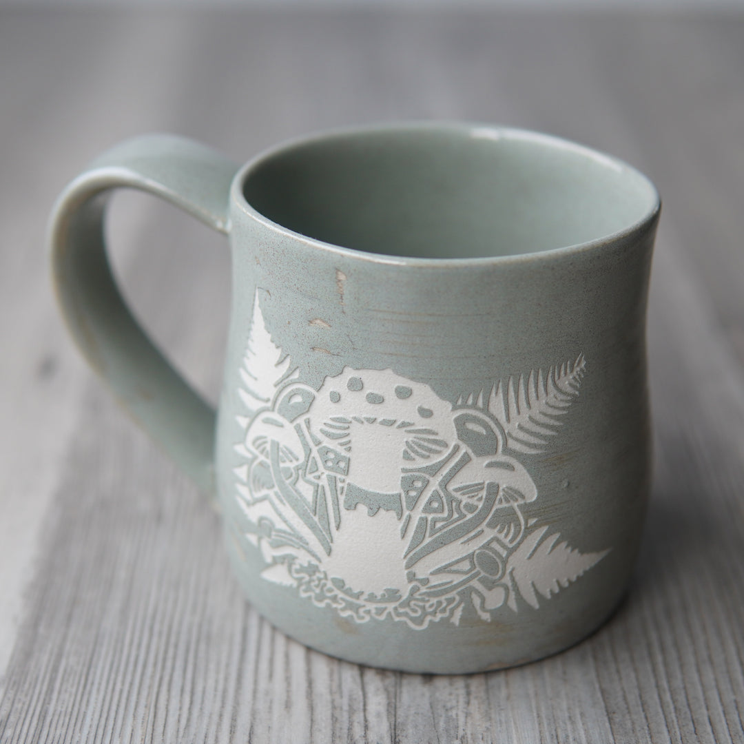 Mushroom + Ferns Mug - Hearth Collection Handmade Pottery