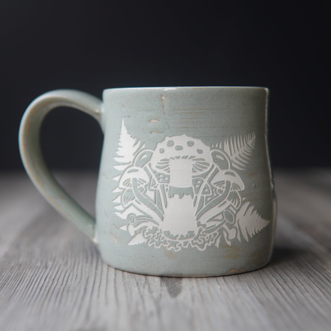 Mushroom + Ferns Mug - Hearth Collection Handmade Pottery