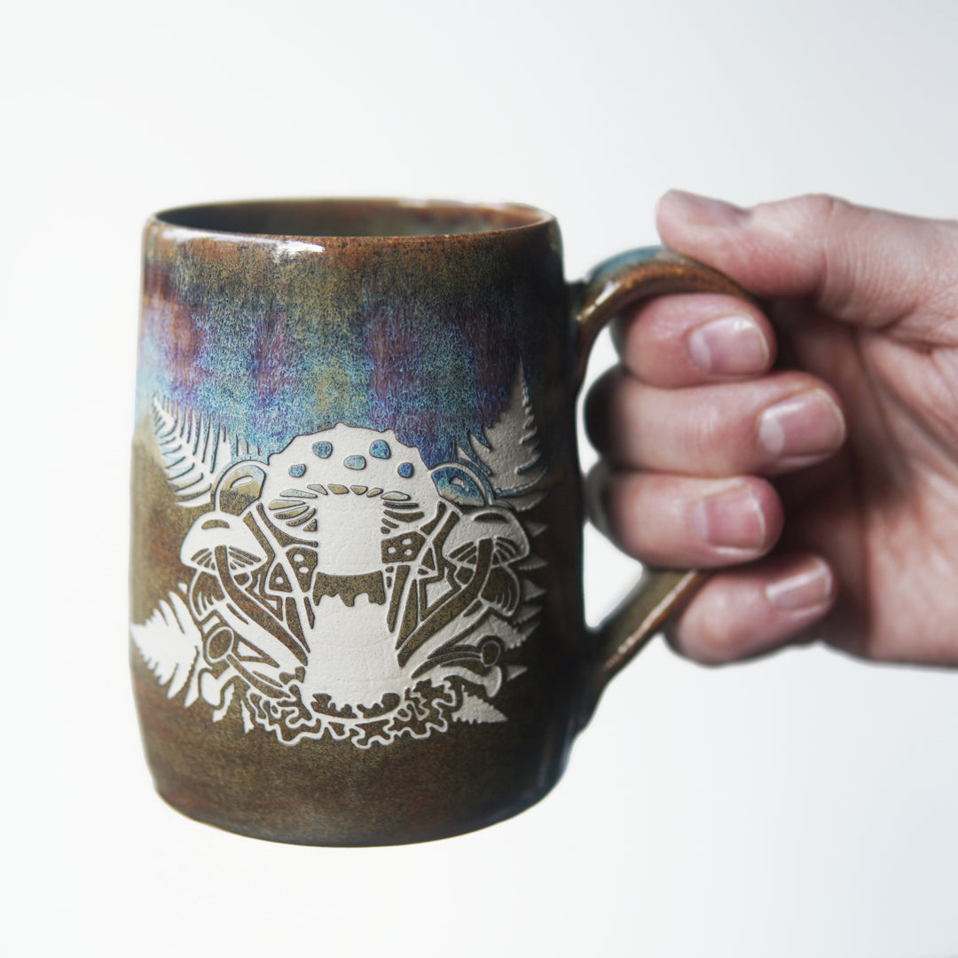 Mushroom + Ferns Mug - Hearth Collection Handmade Pottery