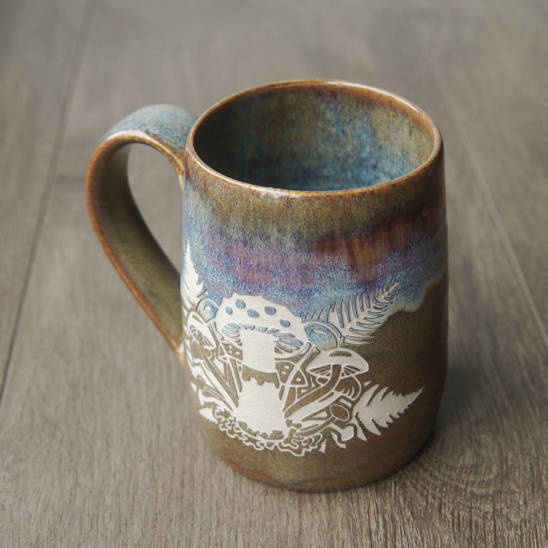 Mushroom + Ferns Mug - Hearth Collection Handmade Pottery