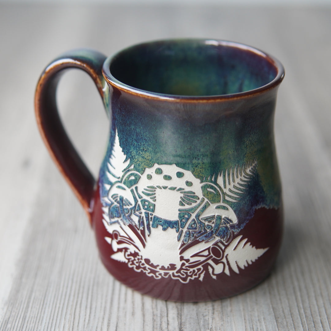 Mushroom + Ferns Mug - Hearth Collection Handmade Pottery