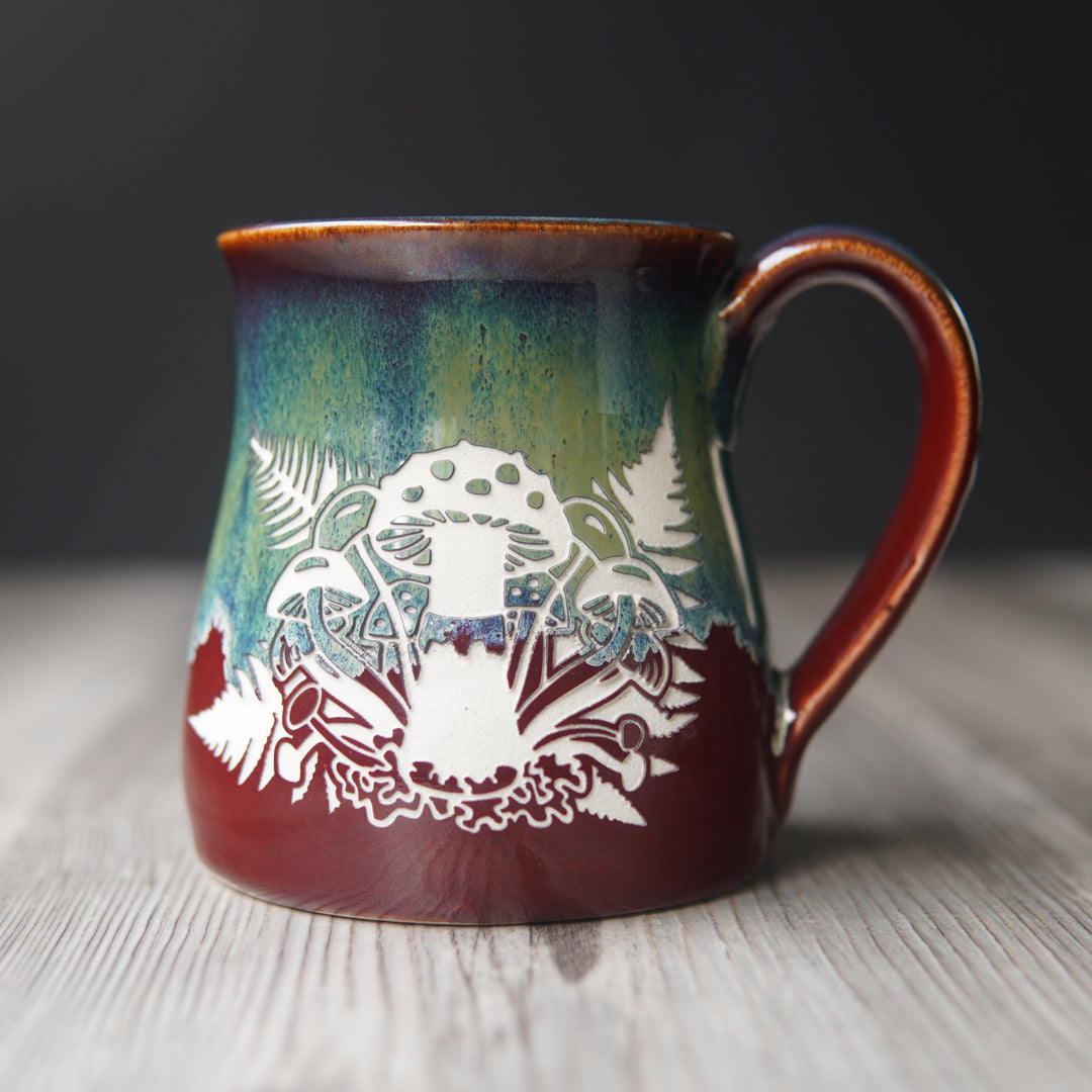 Mushroom + Ferns Mug - Hearth Collection Handmade Pottery