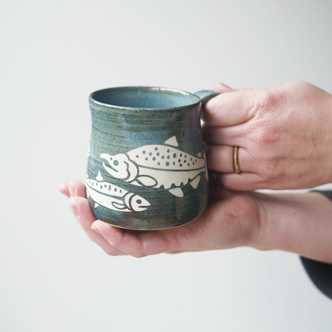 Salmon Mug - Hearth Collection Handmade Pottery