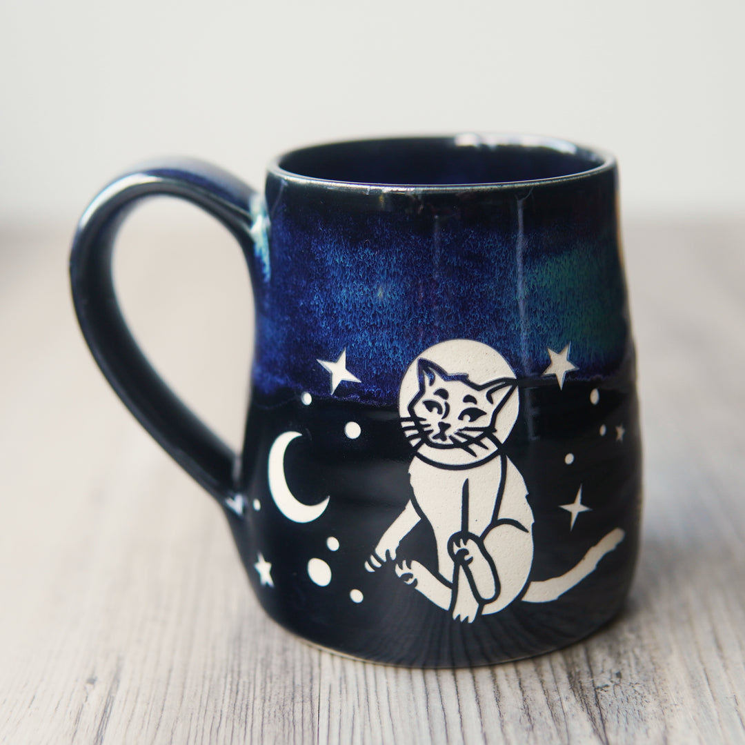 Space Cats Mug - Hearth Collection Handmade Pottery