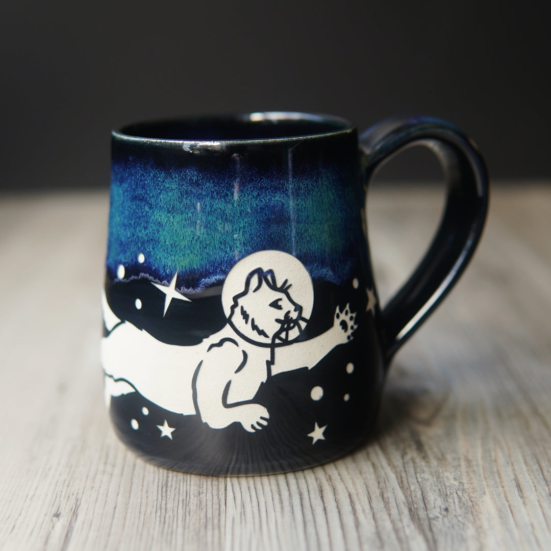 Space Cats Mug - Hearth Collection Handmade Pottery