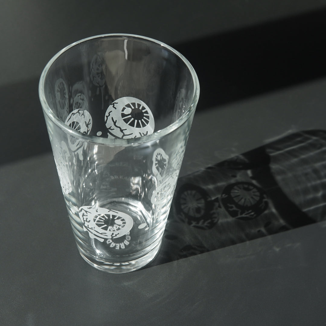 Eyeballs Pint Glass - etched gory horror glassware