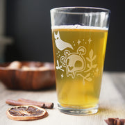 Haunted Skull Pint Glass - etched glassware
