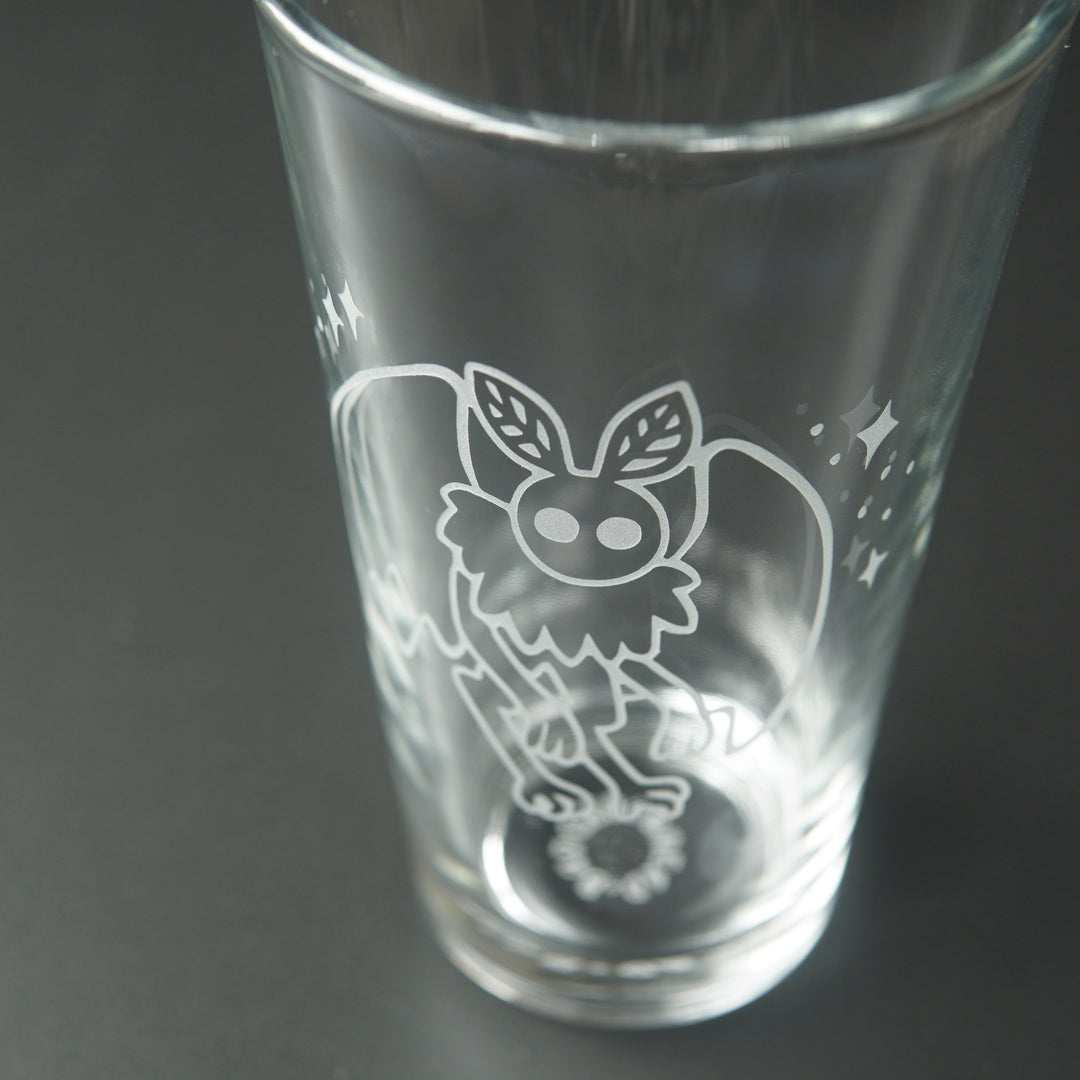 Mothman Pint Glass - etched Halloween horror glassware