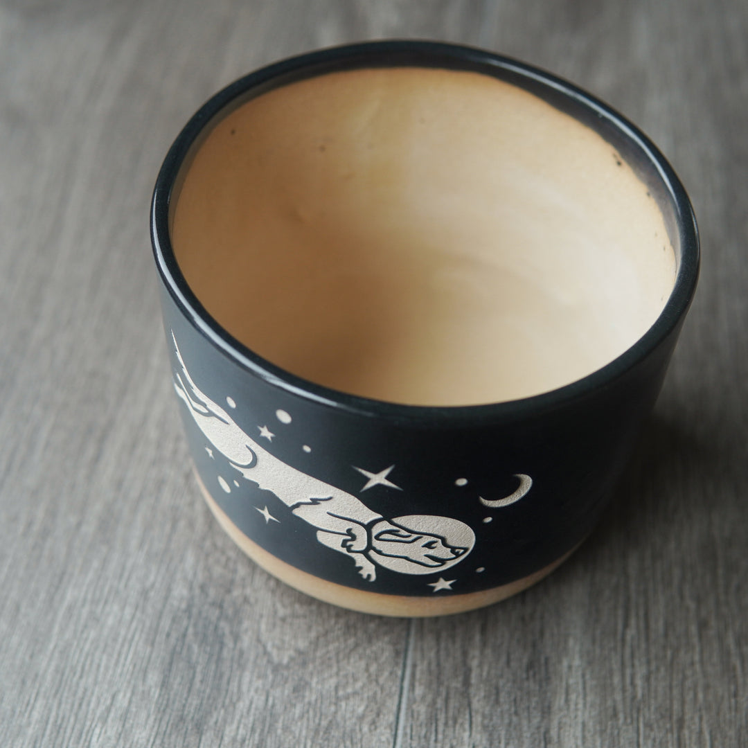 Space Dog Farmhouse Planter with Saucer
