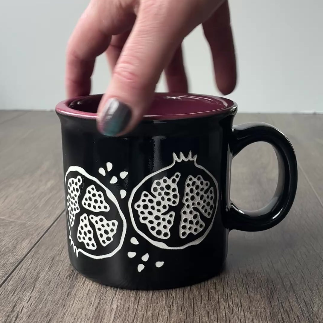 Pomegranate Camp Mug - made in USA ceramic