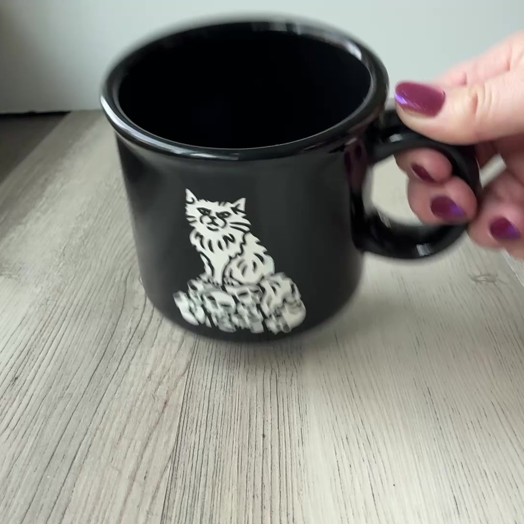 Custom Camp Mug, Engraved-to-Order USA Pottery - Dishwasher-Safe, Microwave-Safe