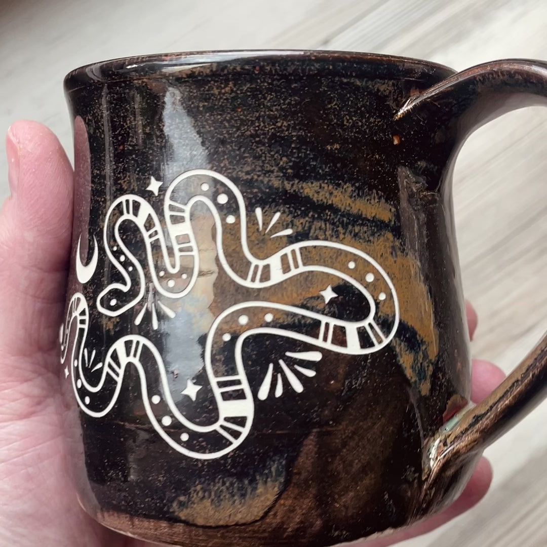 Snake + Moon Mug - Hearth Collection Handmade Pottery