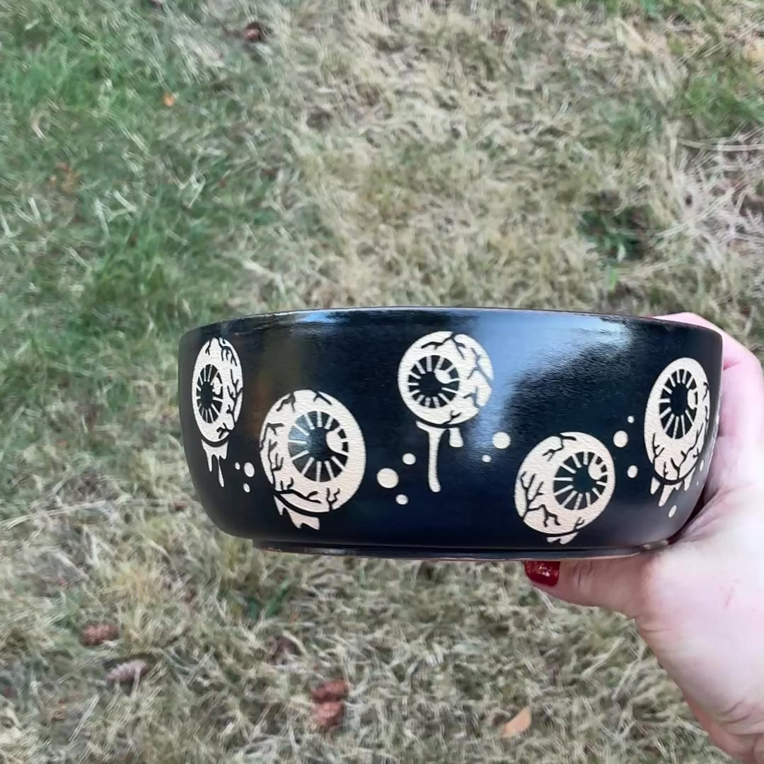 Eyeballs Ramen Bowl, Handmade Pottery