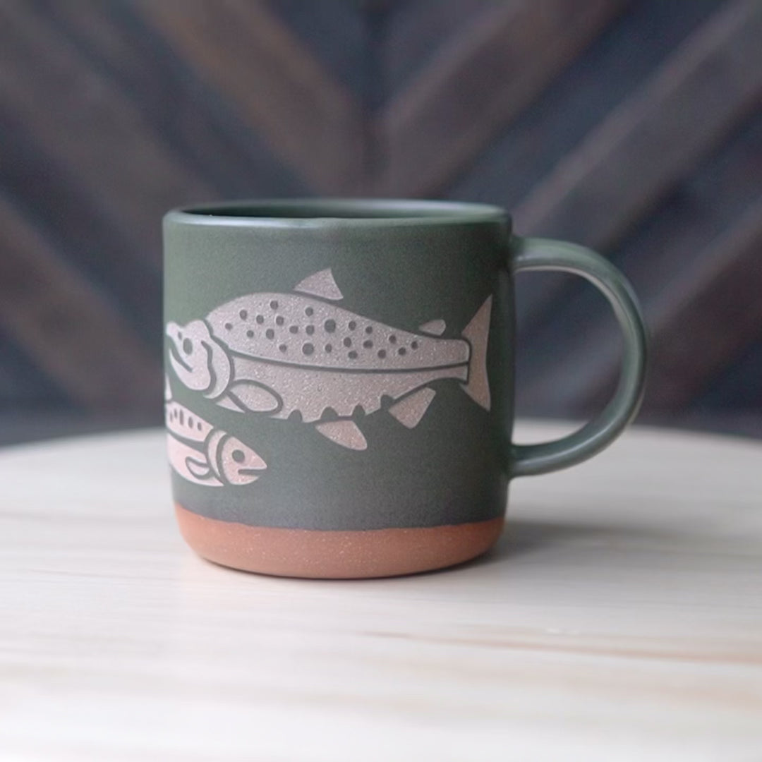 Rabbit Mug, Forest Style Handmade Pottery