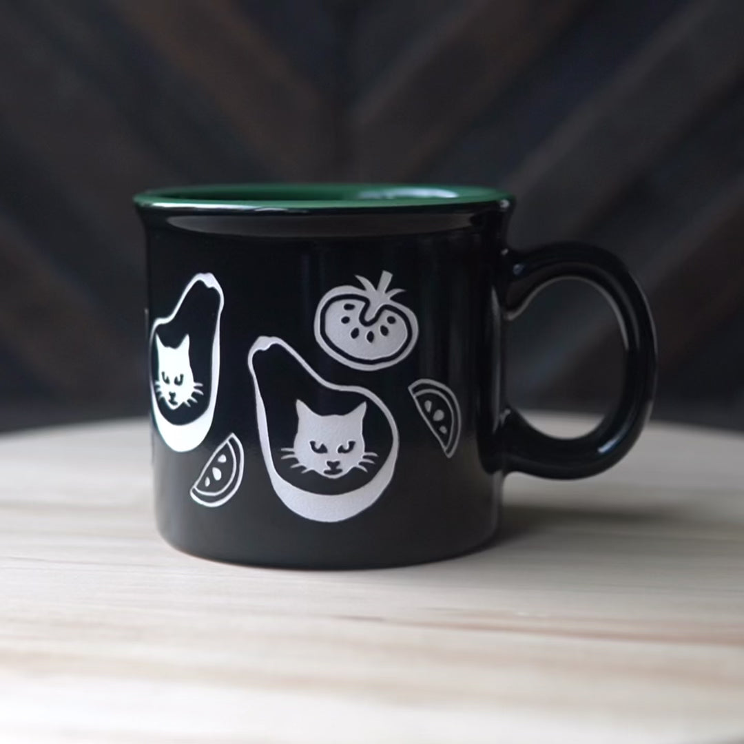 Avocado Cat Camp Mug - AvoCATo made in USA ceramic