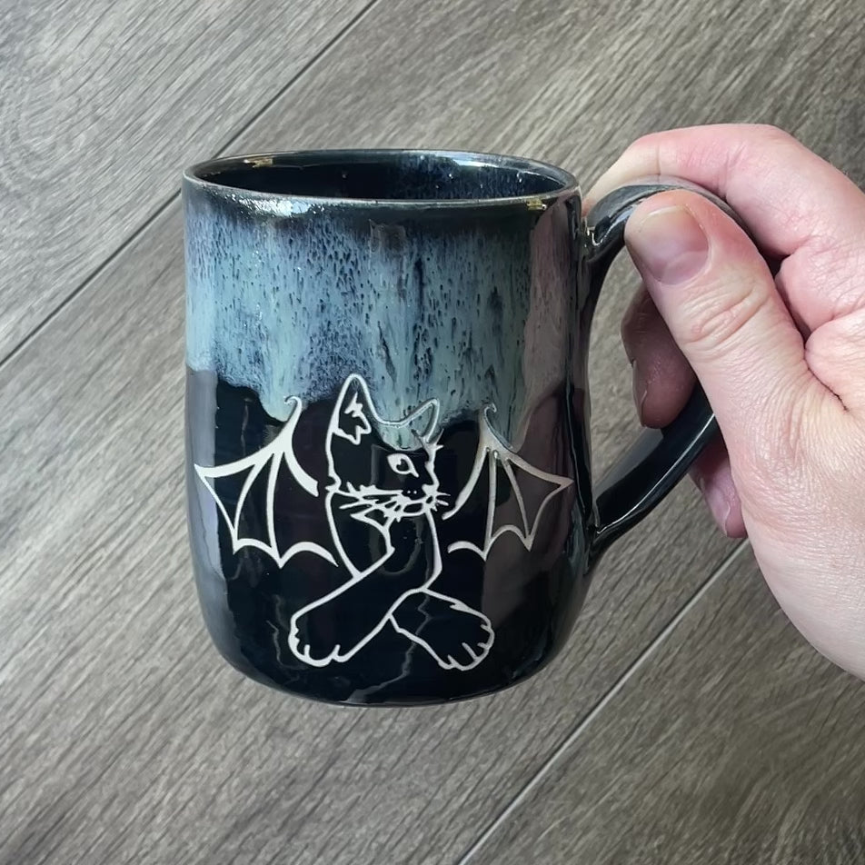 Cat Bat Mug - Hearth Collection Handmade Pottery