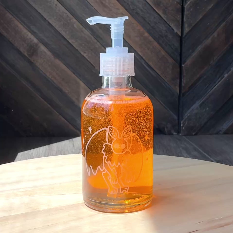 Mothman Soap Dispenser - Cryptid Recycled Glass Pump Bottle