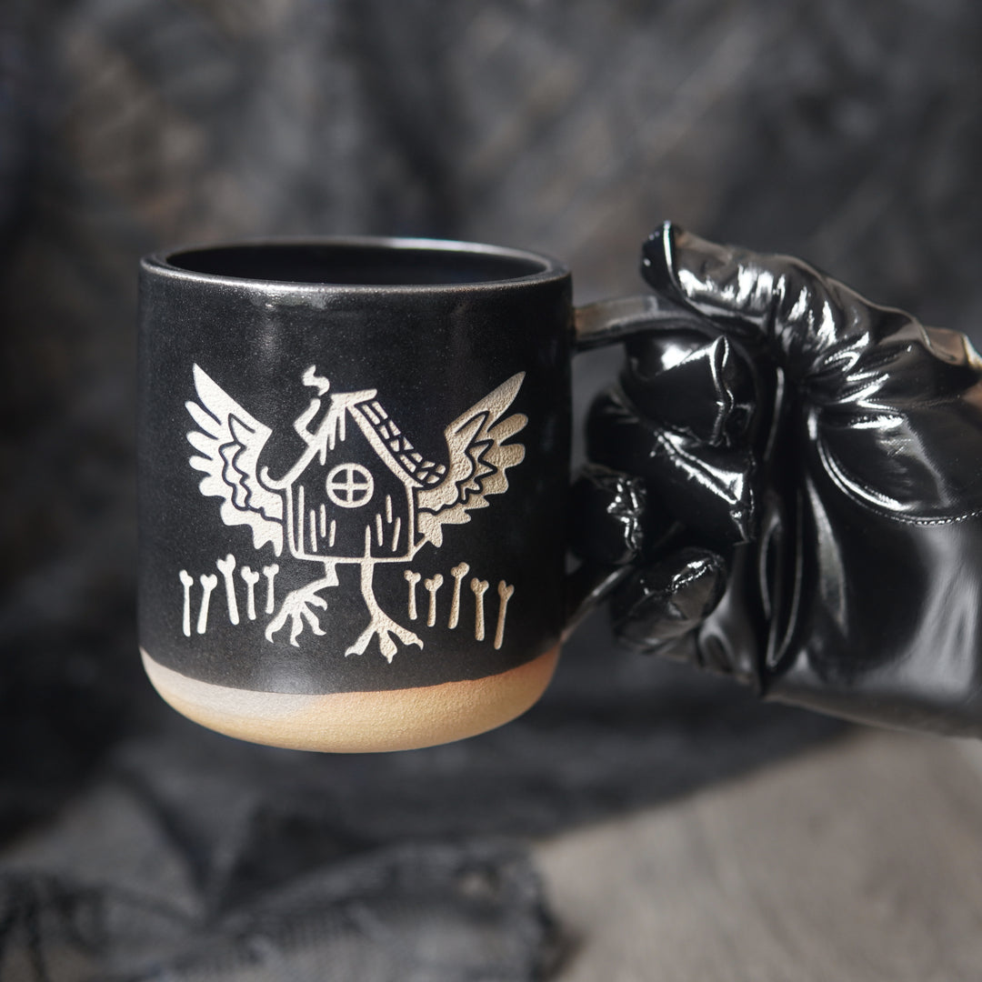 Baba Yaga's Hut Mug, Farmhouse Style Handmade Pottery