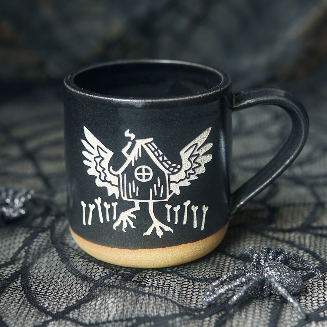Baba Yaga's Hut Mug, Farmhouse Style Handmade Pottery