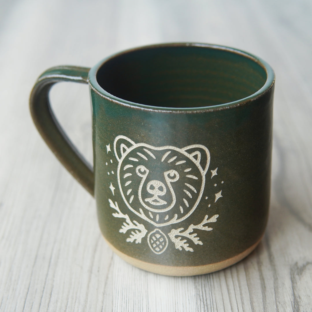 Bear Mug, Farmhouse Style Handmade Pottery