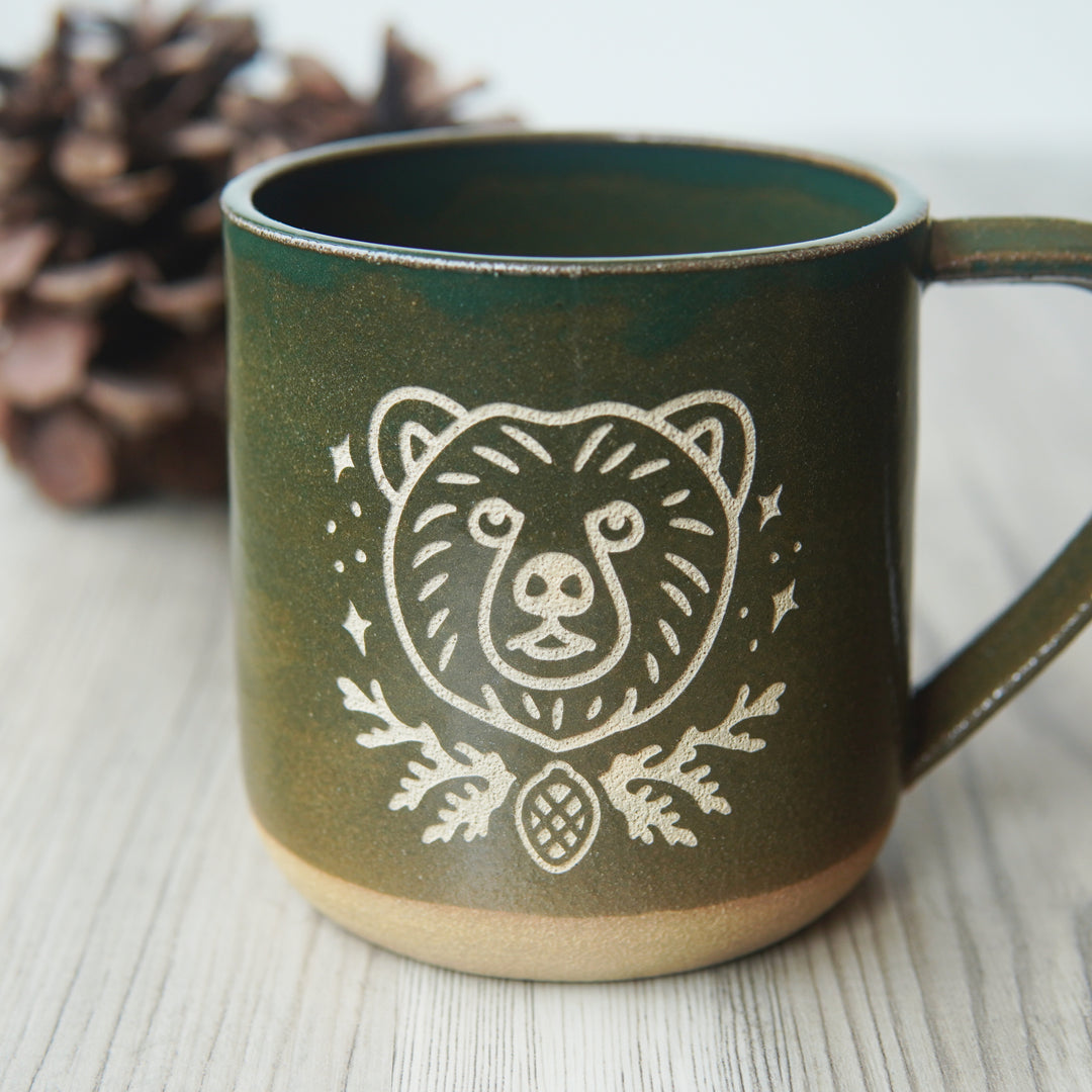 Bear Mug, Farmhouse Style Handmade Pottery