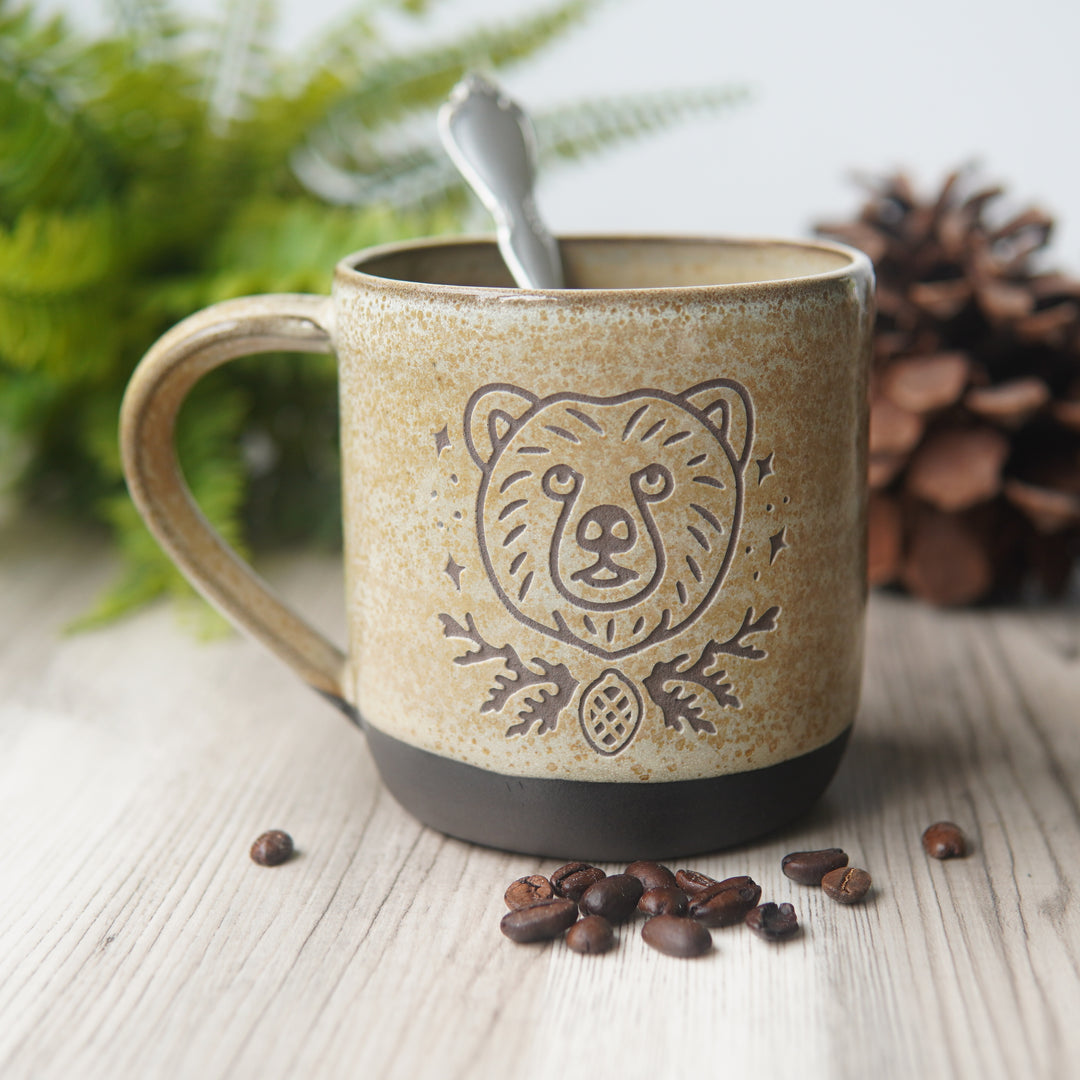 Bear Mug, Farmhouse Style Handmade Pottery