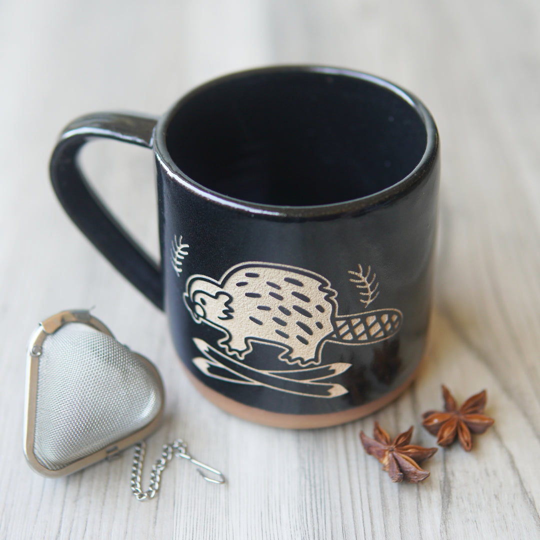 Beaver Mug, Farmhouse Style Handmade Pottery