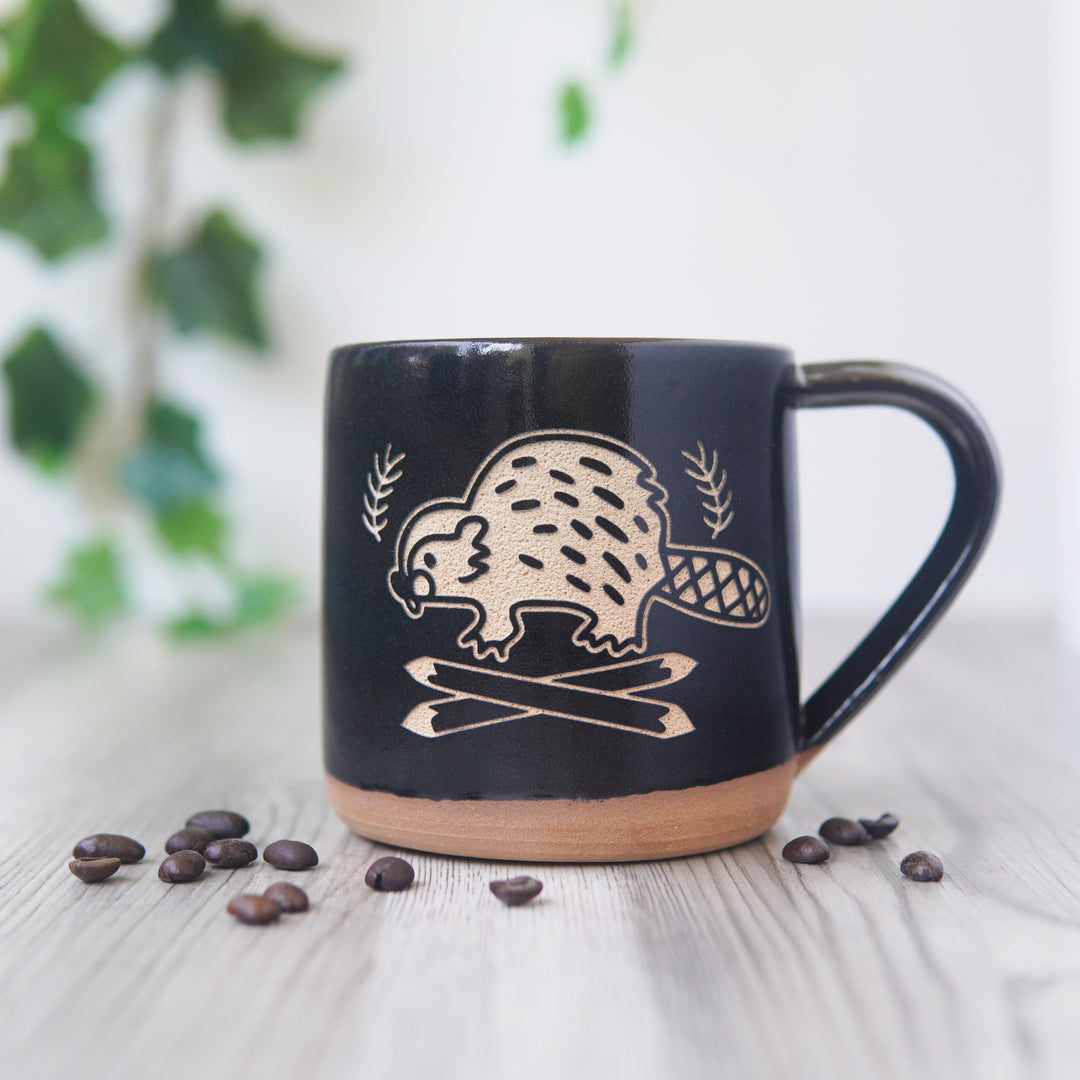 Beaver Mug, Farmhouse Style Handmade Pottery