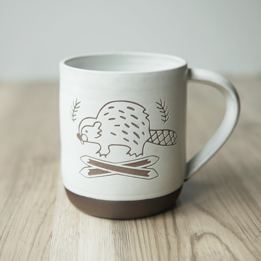 Beaver Mug, Farmhouse Style Handmade Pottery