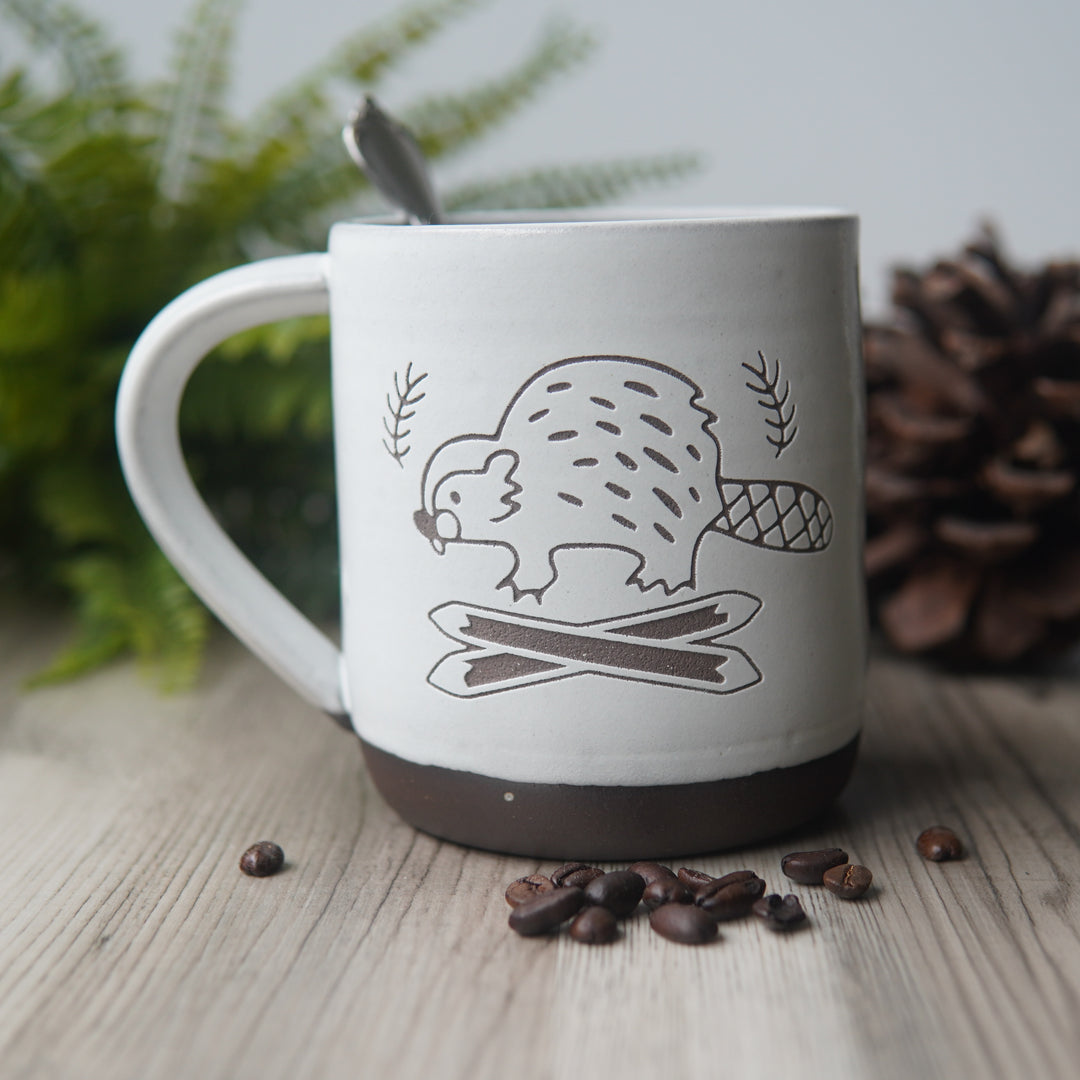 Beaver Mug, Farmhouse Style Handmade Pottery