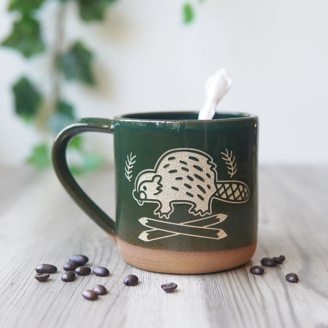 Beaver Mug, Farmhouse Style Handmade Pottery