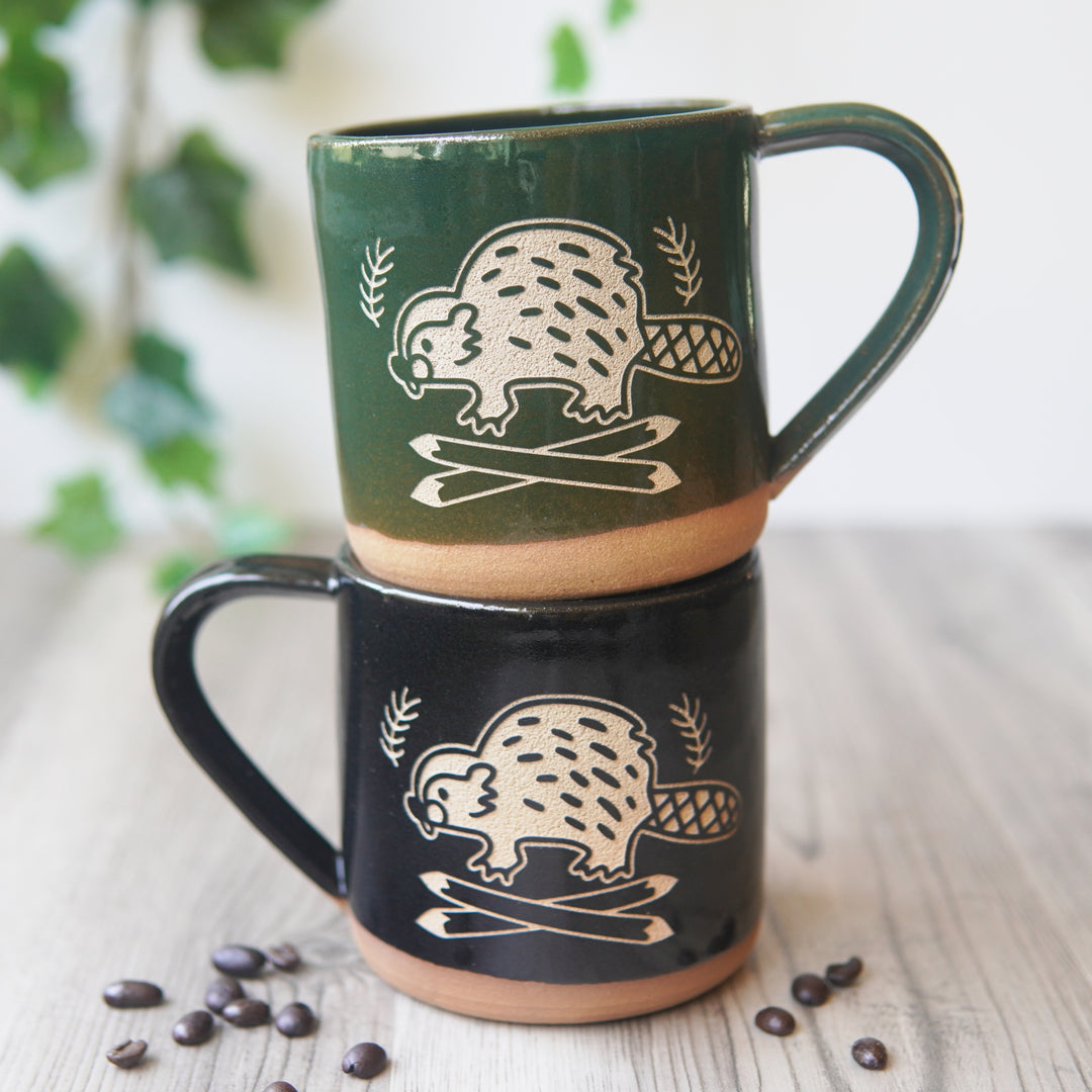 Beaver Mug, Farmhouse Style Handmade Pottery