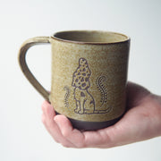 Cat Mushrooms Mug, Farmhouse Style Handmade Pottery