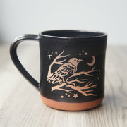 Crow Mug, Farmhouse Style Handmade Pottery