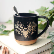 Deer Tree Mug, Farmhouse Style Handmade Pottery