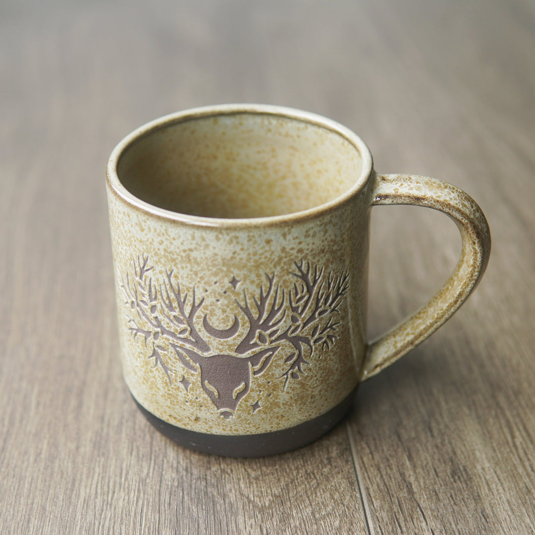 Deer Tree Mug, Farmhouse Style Handmade Pottery