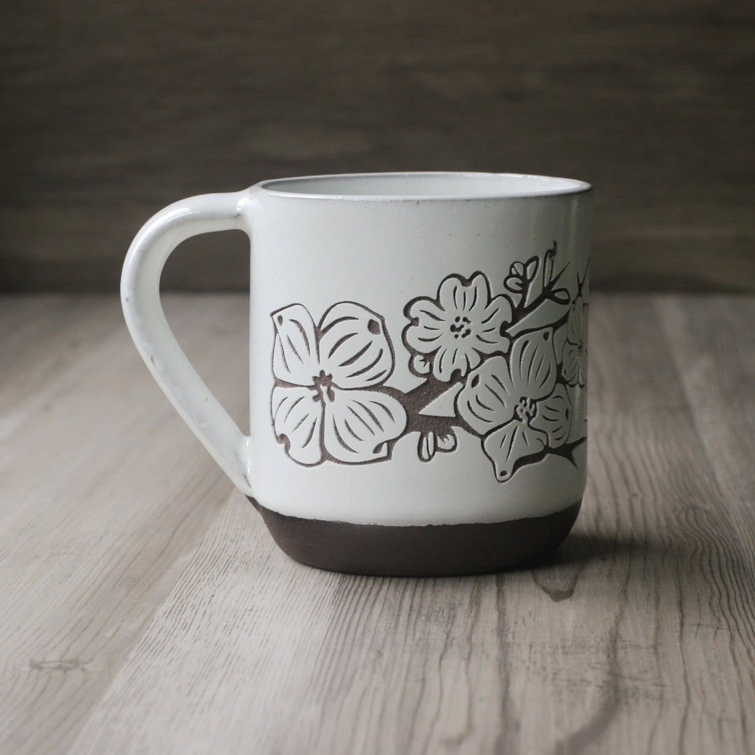 Dogwood Flowers Mug - Farmhouse Style Handmade Pottery