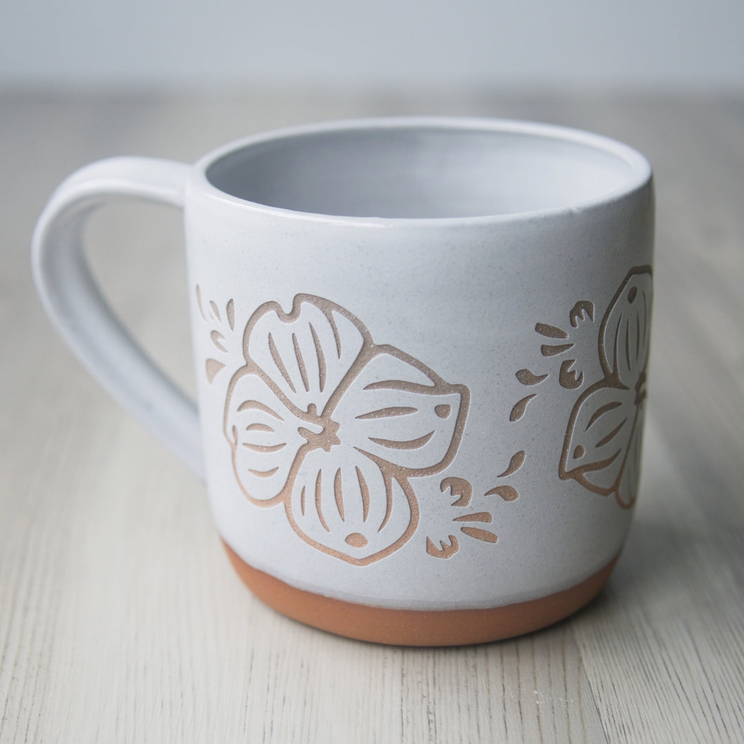 Dogwood Flowers Mug - Farmhouse Style Handmade Pottery