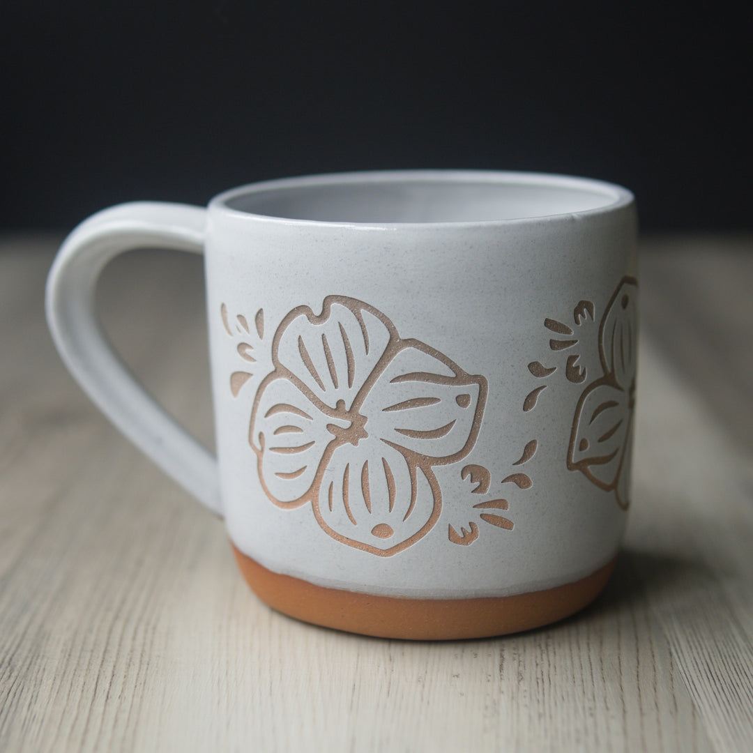 Dogwood Flowers Mug - Farmhouse Style Handmade Pottery