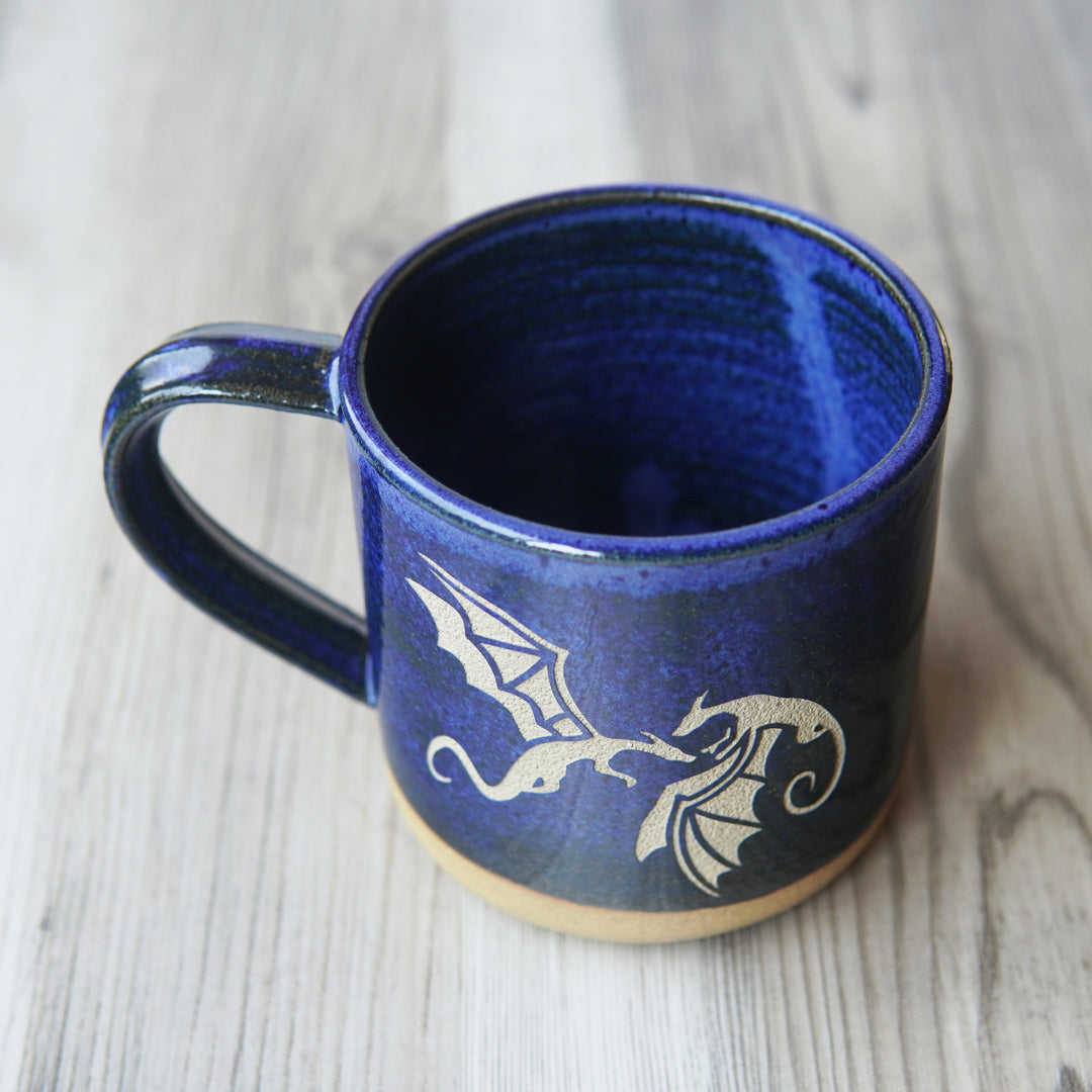 Dragon Mug, Farmhouse Style Handmade Pottery