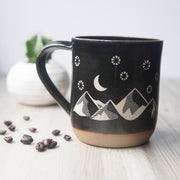 Good Morning + Good Night Mug, Farmhouse Style Handmade Pottery