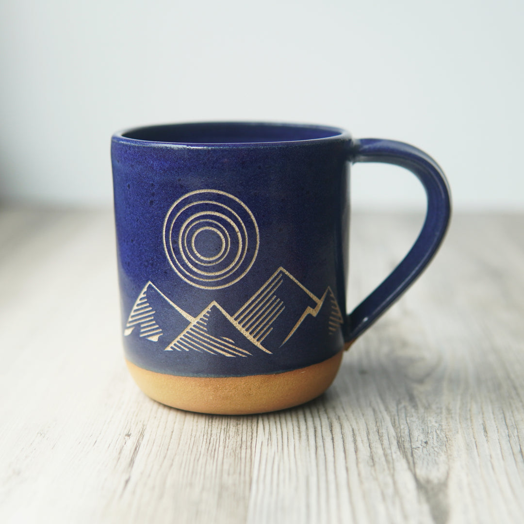 Good Morning + Good Night Mug, Farmhouse Style Handmade Pottery