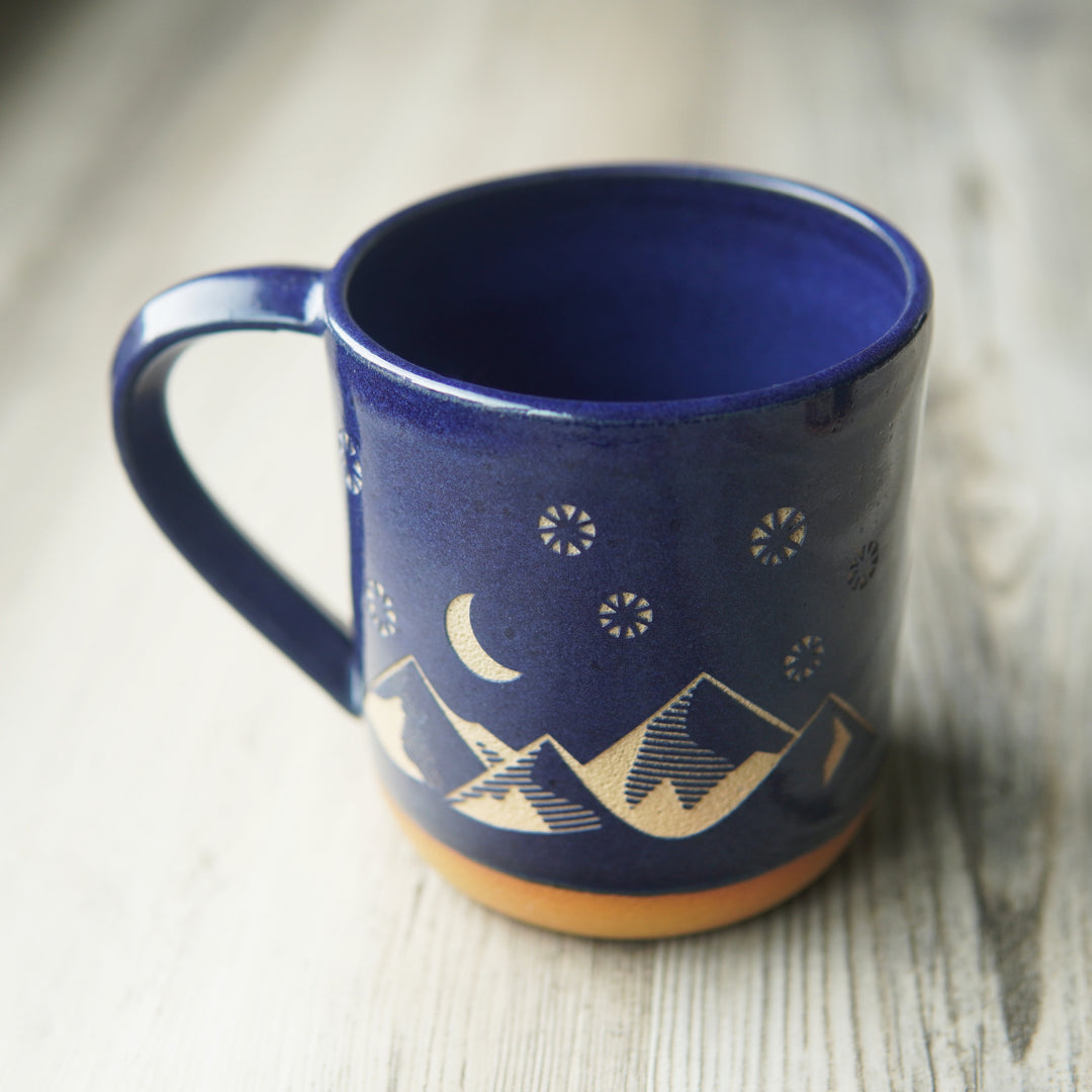 Good Morning + Good Night Mug, Farmhouse Style Handmade Pottery