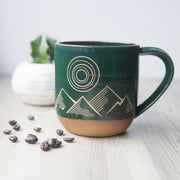Good Morning + Good Night Mug, Farmhouse Style Handmade Pottery